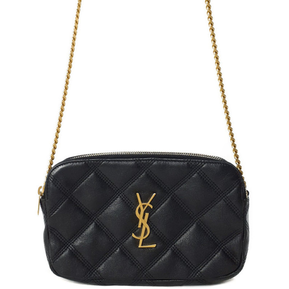 Saint Laurent Paris Becky Double Zip Pouch Chain Shoulder Bag